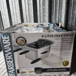 Farberware 4-Liter Deep Fryer w/ 3 Baskets Dual Basket Oil Fryer Kitchen