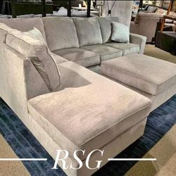 Light Gray Sectional Couch With Chaise Color Options 💛$39 Down Payment with Financing ⭐ 90 Days same as cash