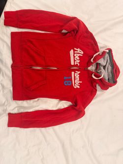 Abercrombie & Fitch Red Zip-Up Hoodie size L