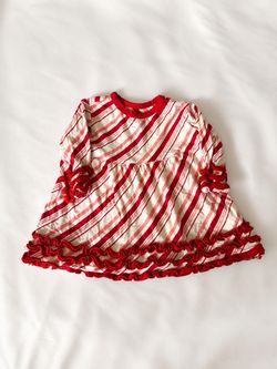 KicKee Pants Baby Girls Ruffle Long Sleeve Dress | Size 6–12 Months