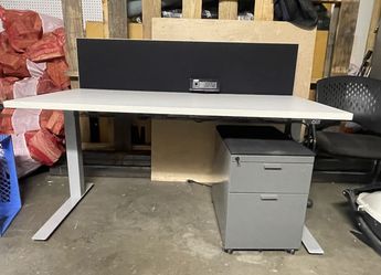 Knoll adjustable stand up desk with storage