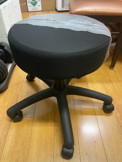 Black Mesh Rolling Stool