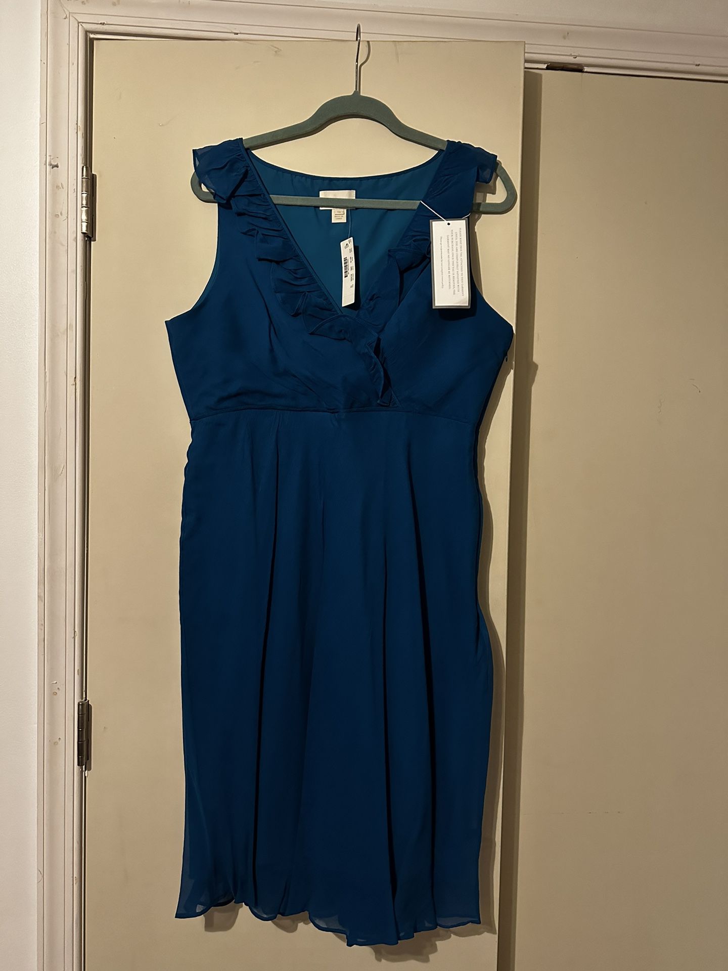 Jcrew Special Occasion Blue Chiffon Dress (size 16)