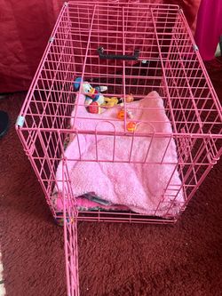 Pink Wire Pet Crate