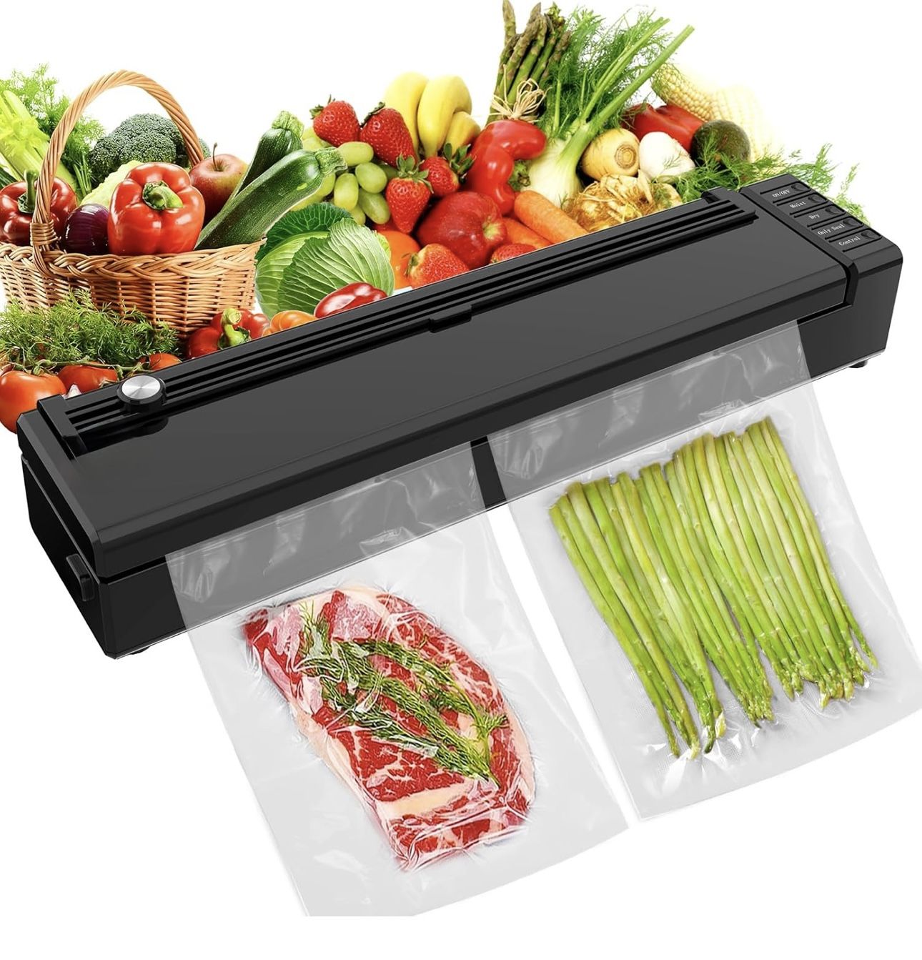 Cordless Vacuum Sealer Machine – Bag Sealer with Dry and Moist Food Modes – Easy Operation Food Vacuum Sealer – External Safety Cutter – Fits 11.8 In