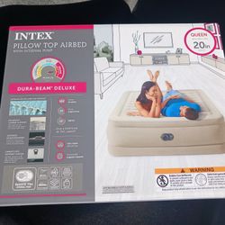 Intex Ultra Plush 20" Queen Air Mattress With 120v Internal Pump