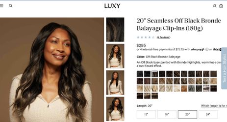 20" Seamless Off Black Bronde Balayage Clip-Ins (180g)