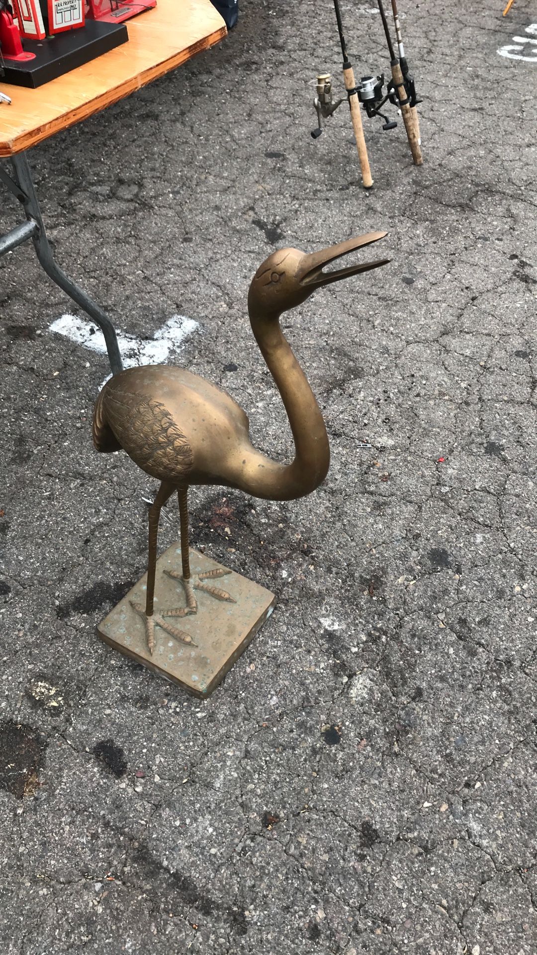 Antique Large Stork Sculpture