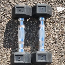 Urethane Hexagon Dumbbells-5lbs 