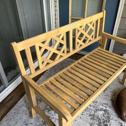 STILL AVAILABLE AS OF 12/4: Costway Patio Outdoor Solid Wood Folding Bench