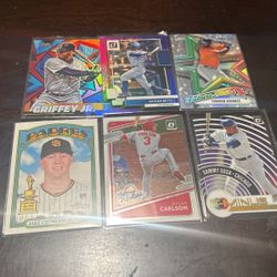 Set Of 6 Panini MLB Baseball Cards
