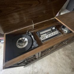 Sylvania Wooden Record Player Console