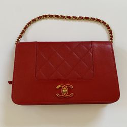 Red Chanel Purse Mademoiselle Vintage Wallet