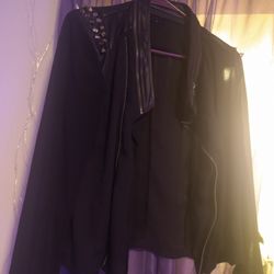 Black Spike Jacket  Blue Jean Dress Bundle 