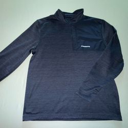 G.H. Bass & CO. Mixed Media 1/4 Zip Fleece Long Slv Top BLUE Men's Sz L NWT