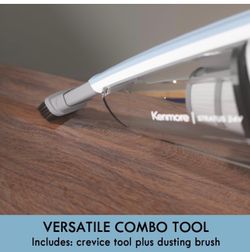 Kenmore DS4065 Cordless Stick Vacuum 1L Capacity Lightweight Cleaner 2-Speed Power Suction LED Headlight 2-in-1 Handheld for Hardwood Floor, Carpet & 