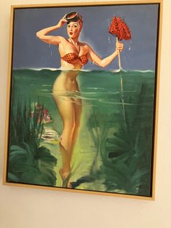 Pin up high quality canvas wooden frame large