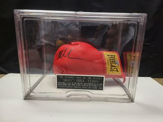 Heavyweight Champion Mike Tyson Signed Boxing Glove w/ Nameplate, In Display Case
