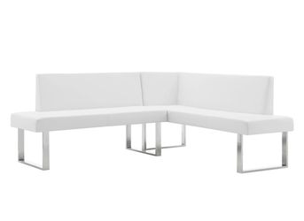White leather bench