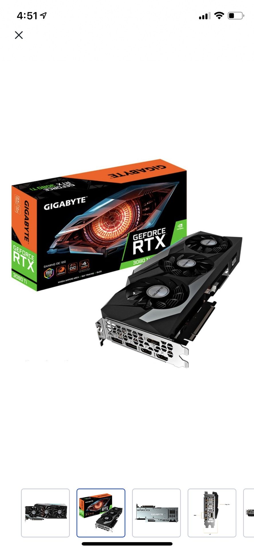 GIGABYTE - NVIDIA GeForce RTX 3080 Ti GAMING OC 12GB GDDR6X PCI Express 4.0 Graphics Card