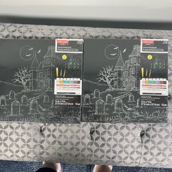 2 New Halloween Haunted House Canvas Painting Kits