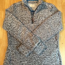 Waterproof Vintage 1/4 Zip Sherpa Jacket. Grey. Men’s Size S