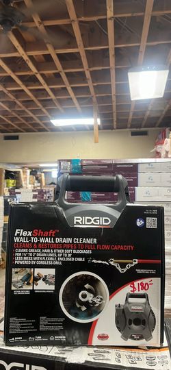 RIDGID K9-12 FlexShaft Wall-to-Wall Drain Cleaner, 1/4 in. x 30 ft. Cleans 1-1/4 in. to 2 in. Pipes to Full Flow Capacity
