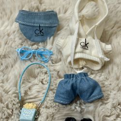 PFL clothes and accessories Mini Labubu V4 CK Outfit- 6pcs Calvin Klein Set (no doll)