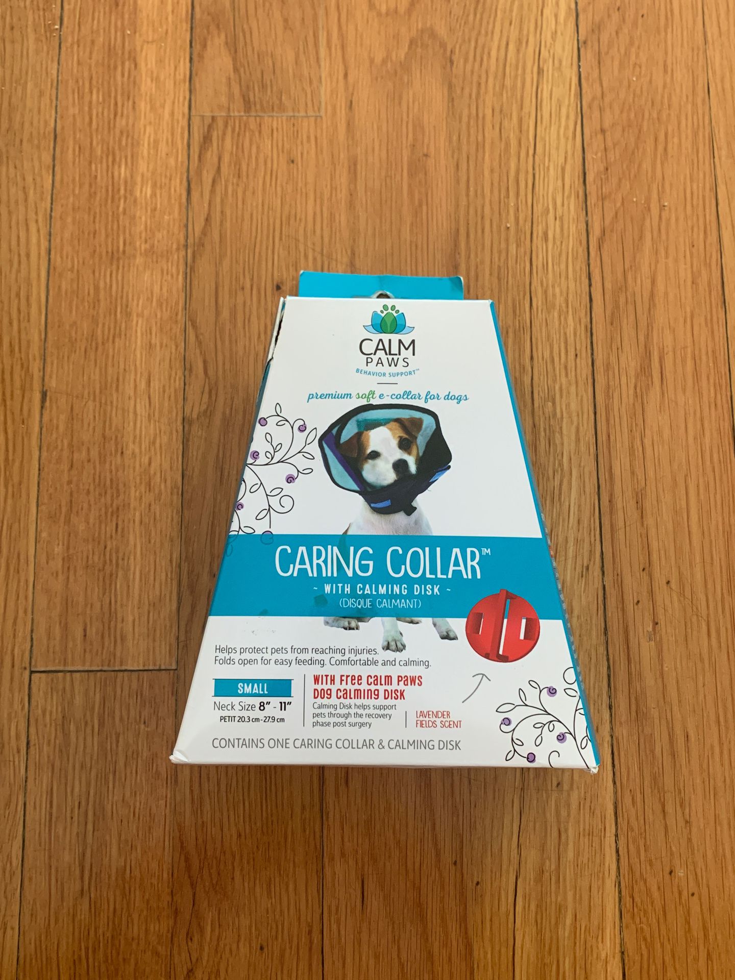 Calm paws behavior support caring dog collar with calming gel patch