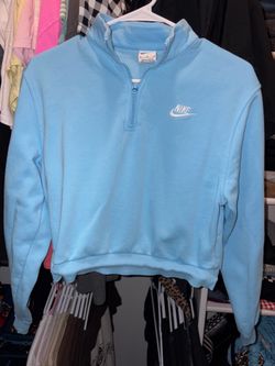 Nike light blue teen 1/4 zip sweater