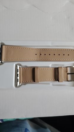(Q52) Apple Watch Band 42mm 44mm, Genuine Leather Replacement Band Compatible with Apple Watch Series 5 4 (44mm) Series 3 2 1 (42mm) Sport