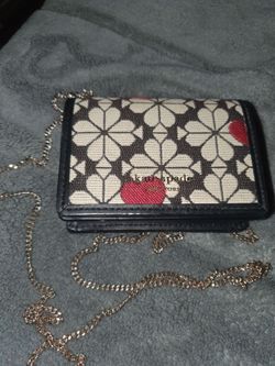 Kate Spade New York Spade Flower Jacquard Hearts Chain Wallet