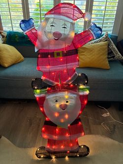 2’ tall Lighted Color Changing Window Light Santa