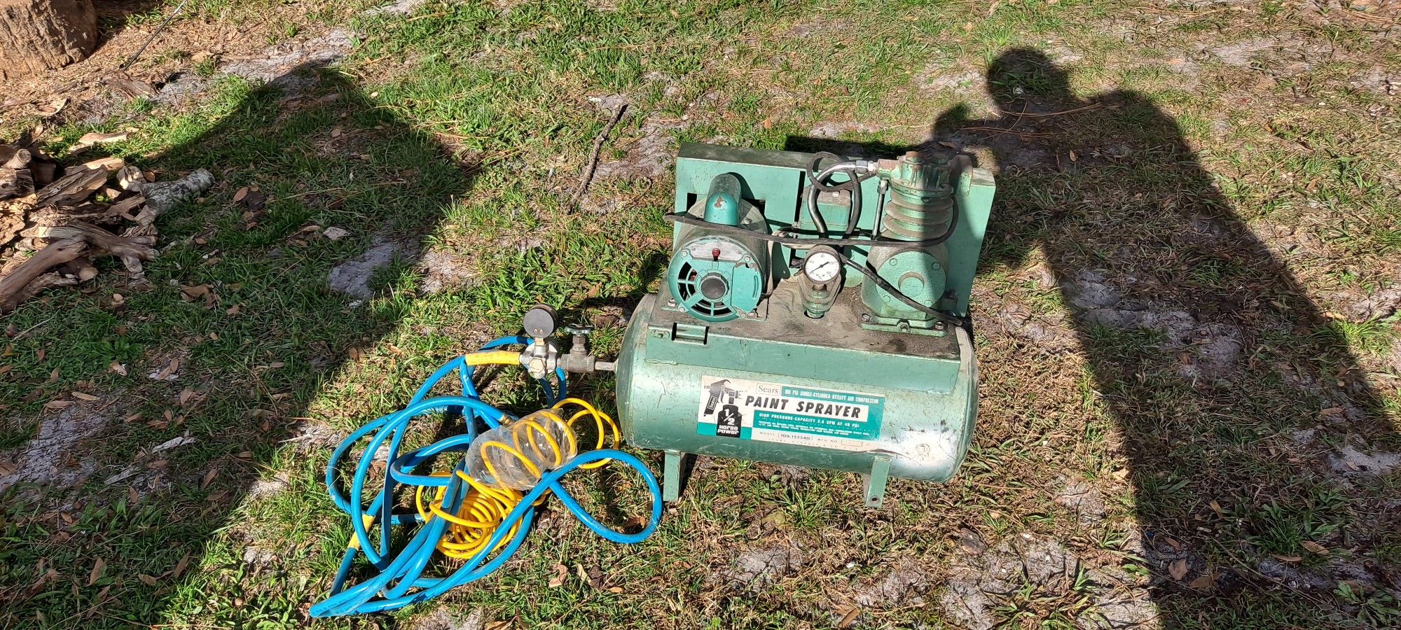 Vintage Sears Air Compressor With Hose