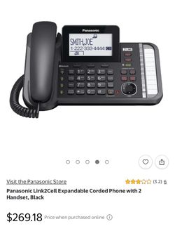 Panasonic digital corded: cordless phone with link to cell phone