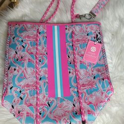 NWT Simply Southern Tote Bag With Keychain 