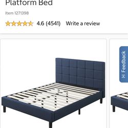 Queen Bed Frame – Blackstone by Zinus (Navy Blue)
