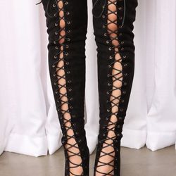 Size 11 Strappy Thigh High Boots