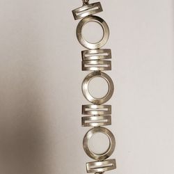 VTG Modernist Out Circles And Bars Statement Sterling Silver Bracelet