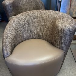 Vladimir Kagan style Nautilus swivel chairs 