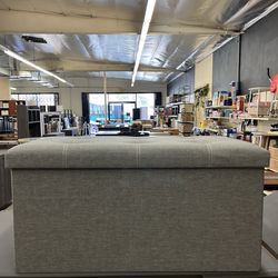 SONGMICS 30" Foldable Ottoman Storage Bench - Gray