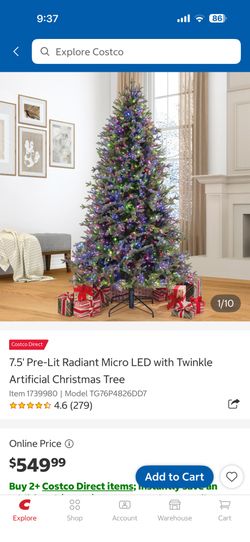 7.5' Pre-Lit Radiant Micro LED with Twinkle Artificial Christmas Tree