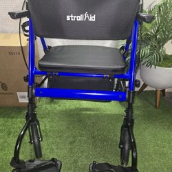 StrollAid Walkers for Seniors,Heavy Duty Rollator Walker Wheelchair Combo, 2 in 1 Rollator Transport Chair, Silla De Ruedas, Andador