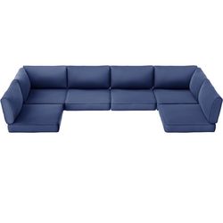 14-Piece Outdoor Patio Cushions Set for 6-Seat Sectional Sofa, 25.6" x 25.6" Replacement Couch Cushions, 4-Inch Thick Anti-Slip Garden Furniture Cushi