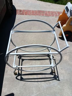 White Round Bar Cart