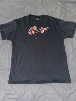 Nike Floral Swoosh Graphic T-Shirt Black Size M