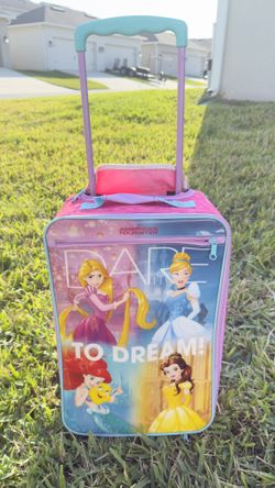 Selling Princess-themed carry-on suitcase, 19x12x7 inches.