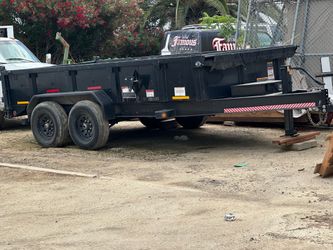 Big text heaven duty dump trailer like new