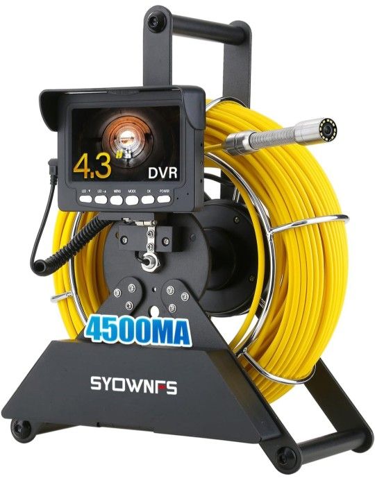 Sewer Camera 100ft/30m,0.9in/22mm Pipe Inspection Camera with 12pcs LEDs Light, 4.3" Screen 1000TVL Plumbing Snake Camera