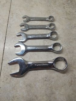 5 PC. set of Turbopro stubby combination wrench set